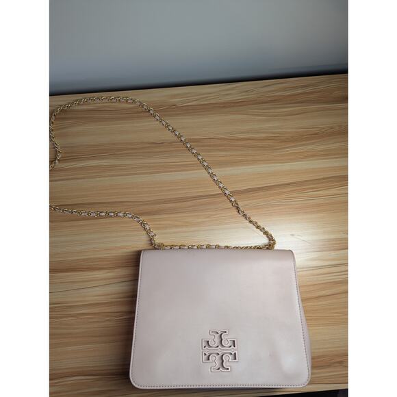 Tory Burch Britten Large Adjustable Leather Shoulder Purse Leather Light Pink - Picture 4 of 13